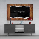 Torn Paper Custom Print on Glass.